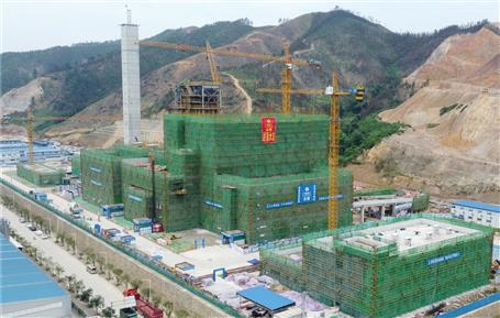 提升“三力”爭(zhēng)創(chuàng)佳績(jī)?chǔ)蚬鹑A分公司融安縣生活垃圾焚燒發(fā)電項(xiàng)目主廠(chǎng)房結(jié)構(gòu)封頂